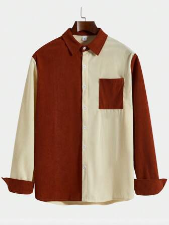 Fashionable Casual Versatile Men's Corduroy Long Sleeve Shirt