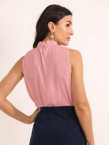 Women's Social Blouse High Neck Regatta With Button On  Moda Super - Dusty Pink - View 2