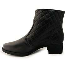 Matelassê Moleca Boot With 4cm Block Heel And Zipper Closure - 黑色 - 查看 5