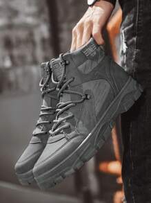 Women's Casual Hiking Boots Summer Breathable High-Top Boots - Xám - Xem 4