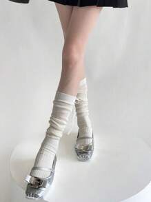 1PC Women's Hollow Out Ruffle Socks With Bowknot - Ballet Style, Breathable And Comfortable Athletic Socks, Odor-Resistant And Moisture-Wicking"