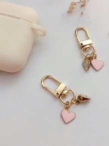 2 pièces/Set Porte-clés magnétiques en forme de cœur rose pour couple, cadeaux d'amitié/couples, souvenirs de remise des diplômes/rentrée scolaire pour amis, accessoires de voiture, breloques de sac pour la Saint-Valentin