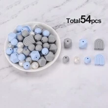 54颗硅胶珠套装。14毫米六边形珠和12/15毫米圆形分隔珠。适用于DIY项链、手链制作以及母婴哺乳项链。适用于手链、珠宝制作的首饰制作套件。 - 彩色 - 查看 12