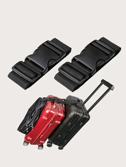 4/3/2/件，1 件均码（1 件）可调节行李带黑色适用于旅行可调节，行李箱扣带，行李箱带让您的行李箱安全适用于旅行学校用品学校用品适用于学生行李带行李包装带行李绳带扣适用于旅行航班商务旅行假期适用于行李箱行李箱背包行李袋适用于学校学校配件