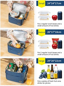 1pc Insulated Lunch Bag, Portable Large Capacity Waterproof Leakproof Reusable Lunch Tote Bag, For Travel Work SchoolPicnic BagSchool Lunch BoxLunch Box BagMultifunctionalPicnic Bag Back To School School Supplies School Bag School Essentials College EssentialsWomanFor Women Ladies