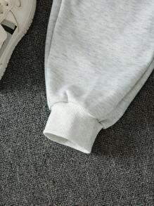 3 sztuki/zestaw Dziewczęcy letni modny strój, krótka bluza z kapturem, koszulka na ramiączkach i zestaw spodni sportowych / Dziewczęcy zestaw wiosna jesień zima, bluza z długim rękawem, koszulka na ramiączkach i spodnie dresowe, swobodny sweter z nadrukiem Los Angeles, dziecięcy strój sezonowy, dzianina, rozciągliwy, nadruk graficzny, regularny krój, mieszanka poliestru, na zewnątrz