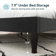 Full/Queen/King Size Bed Frame With Adjustable Velvet Tiara Headboard, Upholstered Diamond Button Tufted Platform Bed, Wood Slats Support, No Box Spring Needed, Black/Grey/White - 黑色 - 查看 8