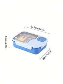 1 Pieza Caja de almuerzo de dibujos animados, una caja de almuerzo linda y minimalista con animales de dibujos animados, caja de almuerzo portátil, caja de aperitivos y almuerzos separada, adecuada para adolescentes y trabajadores en escuelas, cafeterías, hogares y campamentos, cocina, regalo de Navidad, útiles escolares