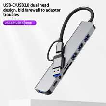 USB C Hub USB Hub 3.0, VIENON Aluminium 8 in 1 USB Splitter mit 1 x USB 3.0, 3 x USB 2.0 und 1 x USB C, SD/TF-Kartenleser, 3,5 mm Audio Aux-Anschlüsse kompatibel mit MacBook Pro Air und weiteren PC/Laptop/Tablet Geräten/Galaxy Handy Adapter