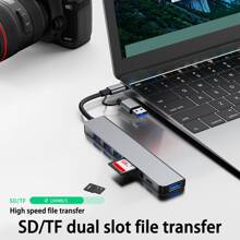 USB C Hub USB Hub 3.0, VIENON Aluminium 8 in 1 USB Splitter mit 1 x USB 3.0, 3 x USB 2.0 und 1 x USB C, SD/TF-Kartenleser, 3,5 mm Audio Aux-Anschlüsse kompatibel mit MacBook Pro Air und weiteren PC/Laptop/Tablet Geräten/Galaxy Handy Adapter