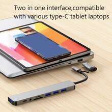 USB C Hub USB Hub 3.0, VIENON Aluminium 8 in 1 USB Splitter mit 1 x USB 3.0, 3 x USB 2.0 und 1 x USB C, SD/TF-Kartenleser, 3,5 mm Audio Aux-Anschlüsse kompatibel mit MacBook Pro Air und weiteren PC/Laptop/Tablet Geräten/Galaxy Handy Adapter