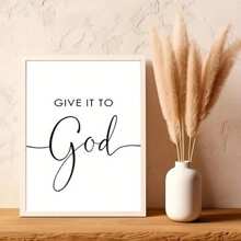 1pc, Give It To God And Go To Sleep Sign Canvas Wall Art Above Bed Wall Decor For Bedroom Bible Verse Prints Farmhouse Bedroom Set Of 3 Pictures Artwork For Over The Bed No Frame - Multicolor - View 12