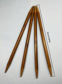 Bộ 4 kim đan hai đầu bằng thép cacbon dài 25cm, Kích thước: 2.0/2.5/3.0/3.5/4.0/4.5/5.0/5.5/6.0/6.5/7.0/8.0/9.0/10.0mm Kim đan/Kim tre - Màu Khaki - Xem 5