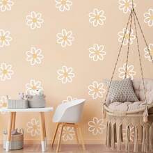 4 Sheets Daisy Wall Decal Flower Vinyl Wall Decals Daisy Decals Floral Decals Peel And Stick Daisy Stickers For Nursery Wall Art Bedroom Living Room - White - View 7