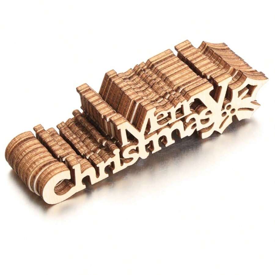 10pcs/20pcs/30pcs, Merry Christmas Wooden Letter Ornament - Perfect For Home Decor And Holiday Celebrations,Christmas - Multicolor - View 1
