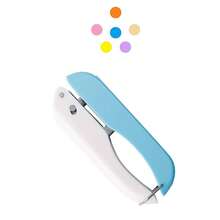 Sacabocados de papel, sacabocados sencillo para manualidades, sacabocados de mano redondo/en forma de estrella/corazón de 0.23 pulgadas para etiquetas, manualidades de papel, artesanías, tarjetas, scrapbooking - Azul y blanco - Ver 8