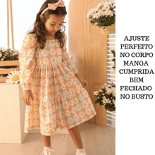 Vestido Juvenil Meninas Evangélico Casamento Presente Luxo Girl Manga Cumprida Cor Sólida Shein