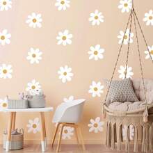 4 Sheets Daisy Wall Decal Flower Vinyl Wall Decals Daisy Decals Floral Decals Peel And Stick Daisy Stickers For Nursery Wall Art Bedroom Living Room - White - View 14