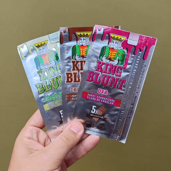 Papel para Cigarro Saborisado KingBlunt Kit com 3 Envelopes Sortidos 15 Papeis