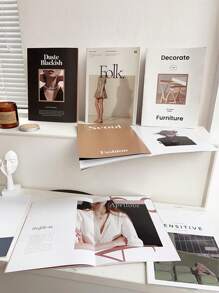 1 Set de álbumes de revistas estilo europeo y americano, props de fotografía estilo Ins, props de fotografía de póster de 24 páginas, papel de fondo de fotografía de modelo, props de estilo nórdico Ins, mejor regalo