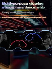 Fiber Optic LED Glow Whip Colorful Dance Whip Bar Nightclub Atmosphere Interactive Dance Show Flash Whip - Multicolor - View 3