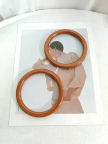 2 Chiếc Vòng Trong Suốt Acrylic Giả Nhựa Túi Tay Cầm Phụ Kiện DIY - màu nâu - Xem 6