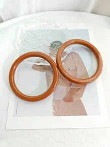 2 Chiếc Vòng Trong Suốt Acrylic Giả Nhựa Túi Tay Cầm Phụ Kiện DIY - màu nâu - Xem 3