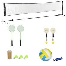 Soozier 17ft Portable All-In-One Badminton Set, Pickleball And Volleyball Net, Height Adjustable Outdoor Sports Set For Backyard Beach Driveway Games - Black - View 1