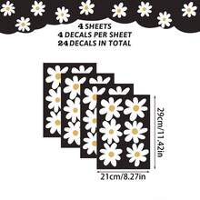 4 Sheets Daisy Wall Decal Flower Vinyl Wall Decals Daisy Decals Floral Decals Peel And Stick Daisy Stickers For Nursery Wall Art Bedroom Living Room - White - View 5