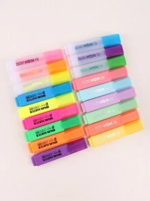 6pcs/Set Color Highlighter With Angled Tip,Smooth Writing, Long-Lasting Ink - Perfect For Professionals - Assorted Bright Colors, Office & School Supplies Set - Multicolor - View 7