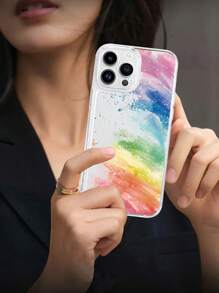 1 件透明 TPU 夏季彩虹与波浪图案防震手机壳适用于 /适用于三星/适用于小米/适用于 OPPO 智能手机防水防摔防刮 - 彩色 - 查看 5