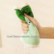 1 pieza Toalla de punta de dedo de calabaza de Halloween, toalla colgante súper absorbente y suave de felpa de coral para baño/cocina, regalo de Halloween - Multicolor - Ver 6