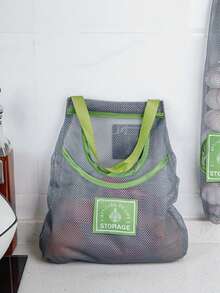 1pc Large Capacity Mesh Storage Bag, Hanging Portable Fruit And Vegetable Storage Bag, Kitchen Storage Bag,For Reusable Kitchen Storage Of Fruits, Vegetables, Garlic - Multicolor - View 6