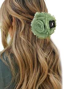 DUOJIAOYAN New Realistic Dried Rose Flower Claw Clip Hair Accessory, Solid Color Boho Style Polyester Hair Clip, Suitable For All Seasons - Multicolor - View 4