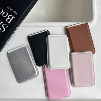 12pcs Minimalist Solid Color Magnetic Card Holder Case, Compatible With IPhone 15 Pro/14/13/12 Pro Max Smartphone, Leather Wallet Backcover, Slim Card Sleeve, Access Card Holder With N52 Magnets For Check ID Business Card, Gifts For Mother, Family, Friends, Birthday, Holiday Card Cover