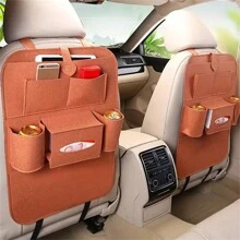 1pc Waterproof Car Seat Back Storage Bag, Foldable Rear Seat Hanging Organizer, Universal Car Accessories, Christmas Gift