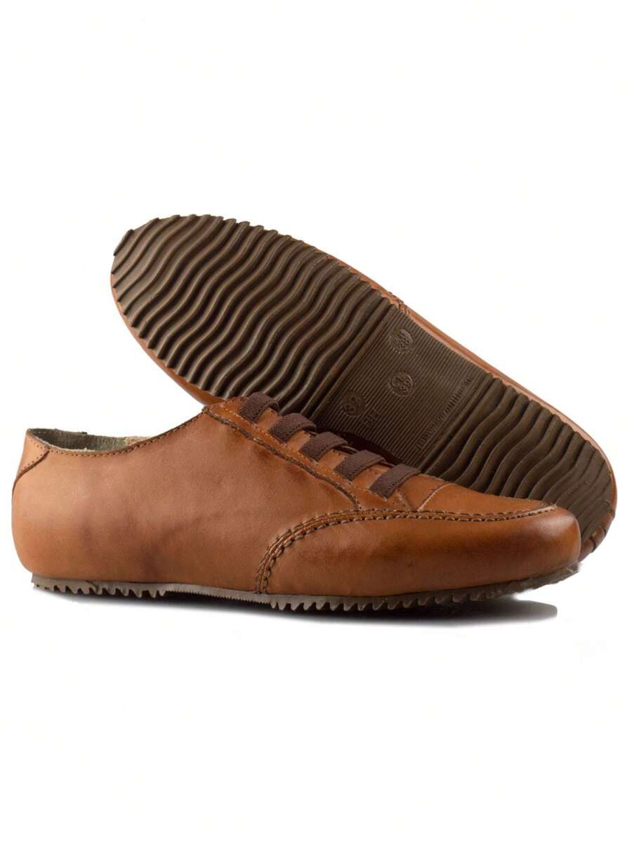 Women's Casual Leather Mari Sneakers - Lạc đà - Xem 1