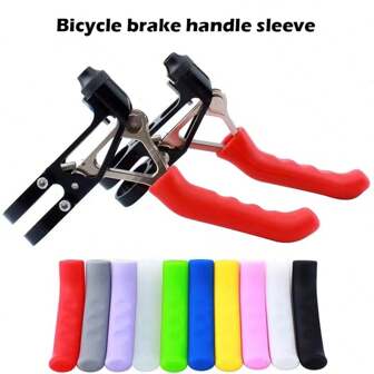 1pair Bicycle Brake Lever Protective Covers, Slip-Resistant Silicone Sleeves For Mountain/Road Bikes, Cycling Accessory