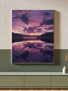 5D DIY 钻石画马赛克 - 美丽的海滨风景、钻石十字绣工艺套件、马赛克家居墙面装饰