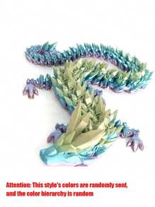 Décoration de Noël, Jouet dragon multicolore articulé, corps entier, flexible, imprimé en 3D. Ornement de salon, cadeau de surprise décompression