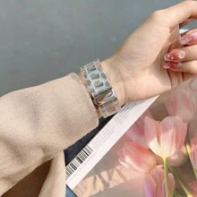 1pc Unisex Colorful Transparent Resin Ultra-Light Watch Band Strap Compatible With Samsung Galaxy S2 S3 Classic/Watch 3 45MM 41MM, Galaxy GT 2 42 46mm, Bip/Active 2 40mm 44mm, Quick Release For Watch 5/4/3/Gear S3/Watch 4/3/GT2-3 Pro Sport, Compatible With Amazfit GTR 4/GTS 20mm 22mm Smartwatch Accessories