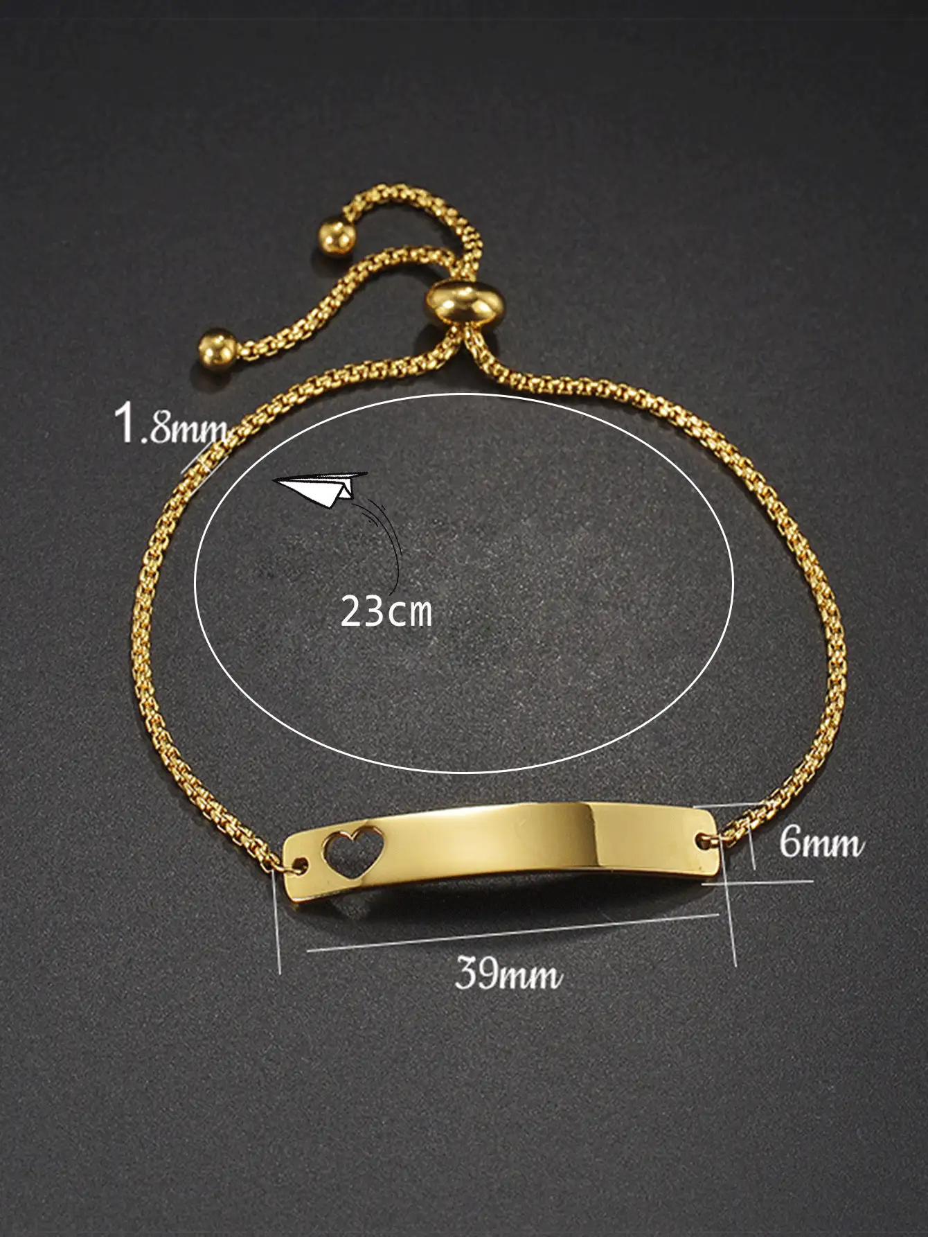 1件装不锈钢情侣手链，情人节礼物，男女通用 - 銀色 - 查看 4