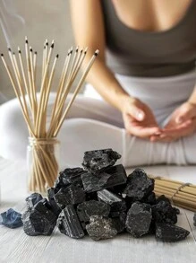 QYDCX Natural Black Tourmaline Bulk Primary Crystals And Healing Stones For Tumbling Balancing Wiccan Auras, Healing Meditation Jewelry Necklace Making - Firefly - View 4