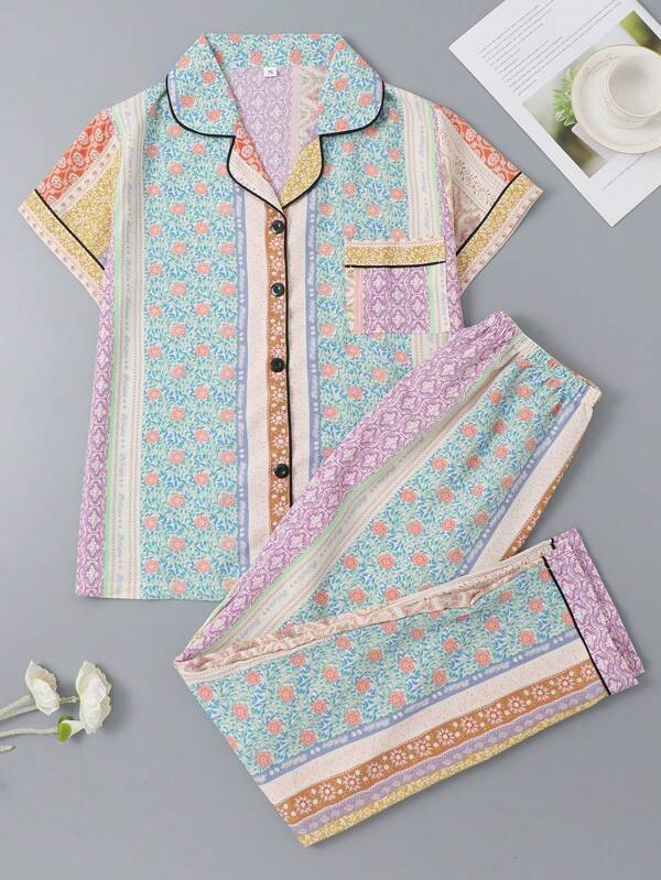 2 piezas/set pijama y cárdigan de manga corta ligero de otoño para mujer