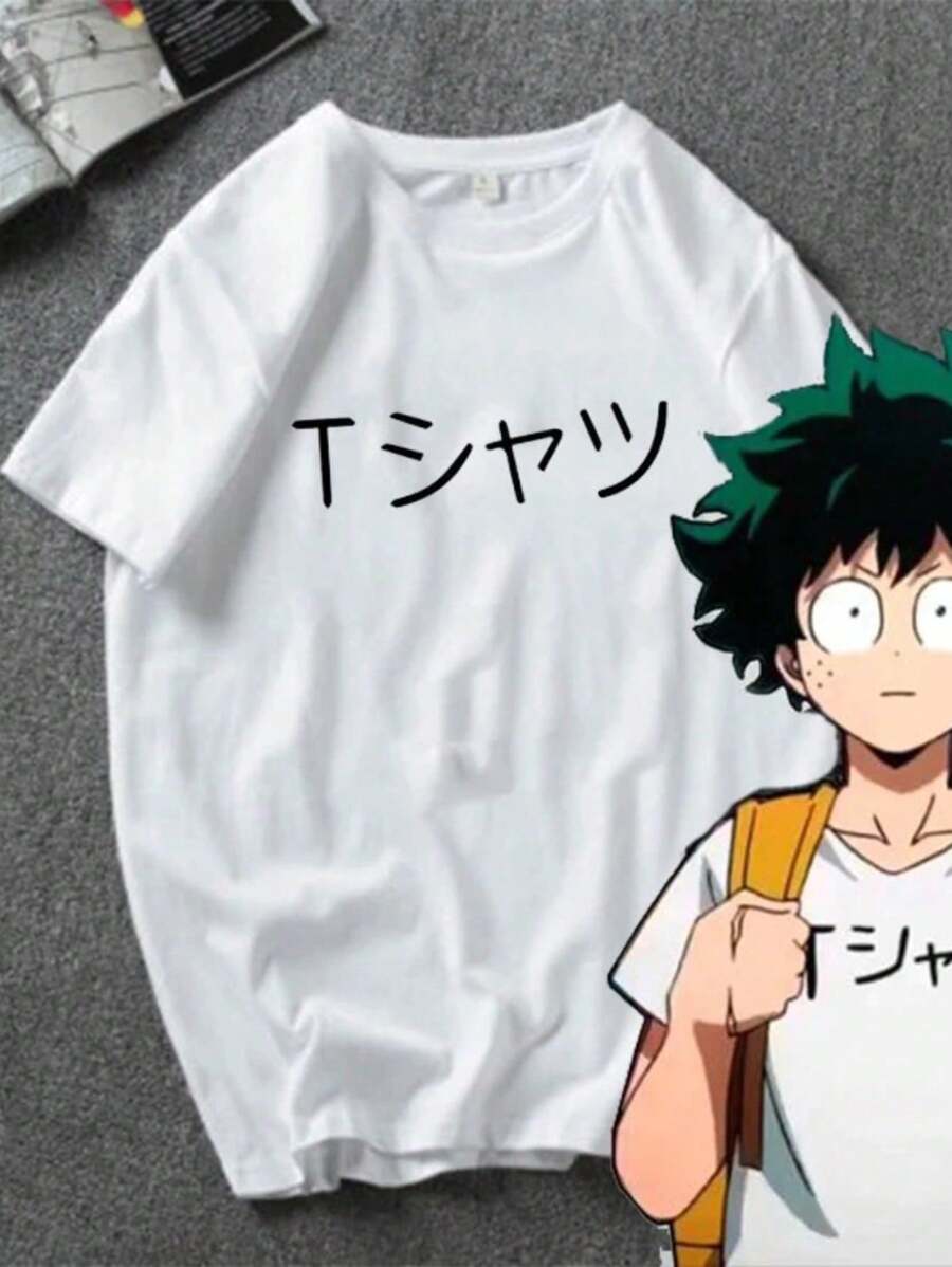 Japanese Style Anime T-Shirt Unisex 100% Cotton Streetwear New Arrival Shipping In Various Colors!! - 白色 - 查看 1