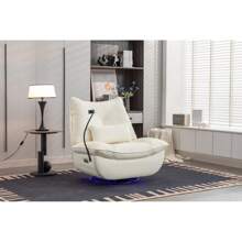 270 Swivel Glider Recliner Chair, Power Recliner Rocking Chair, USB Port Charge For Nursery Chair With Atmosphere Lamp For Living Room Bedroom Apartment