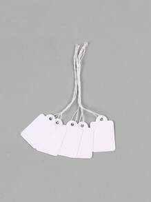 100pcs Blank Rope Price Tags, Suitable For Jewelry Pricing Labels, Hang Tags, Accessories Identification, Decorative Hanging, Wedding Party Paper Tags, Mini Object Decoration, Christmas, Gift Tags, Suitable For Displaying Price, Gifts, Jewelry - White - View 6