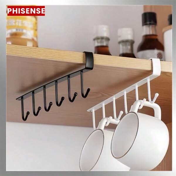 KIT 2PCS Suporte De Metal Porta Xícaras Canecas Utensílios Em Geral Para Pendurar No Armário