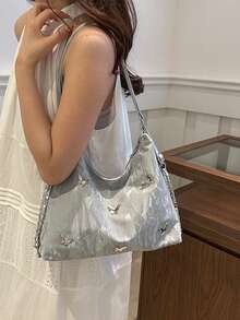 1 Túi đeo chéo nhẹ thanh lịch và tối giản có trang trí nơ, thích hợp cho phụ nữ đi làm hàng ngày, mua sắm, du lịch, kỳ nghỉ, tiệc tùng, hộp đêm, bữa tối, hộp đựng đồ trang điểm, học tập cho sinh viên, quà tặng sinh nhật cho bạn gái, phụ kiện thời trang cho bữa tiệc, có sẵn 5 màu ( Không bao gồm mặt dây chuyền) - Nhiều màu - Xem 2