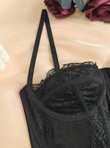 EZNV Wanita Korset Camis - Hitam - View 9